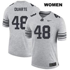 Women's NCAA Ohio State Buckeyes Tate Duarte #48 College Stitched Authentic Nike Gray Football Jersey FT20C40QD